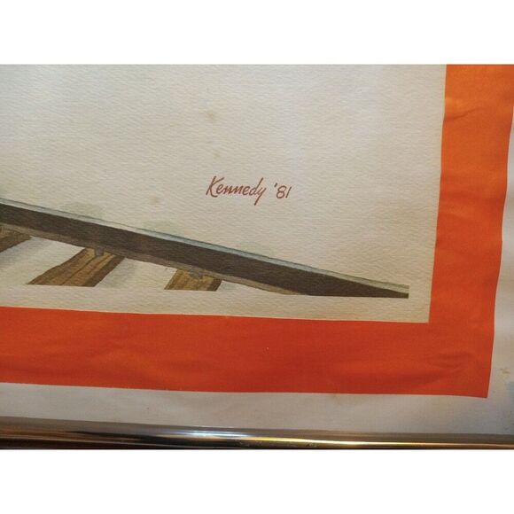 Vintage Framed Print "KENNEDY '81" Called "NEW OXFORD TRAIN STATION" - Picture 12 of 12